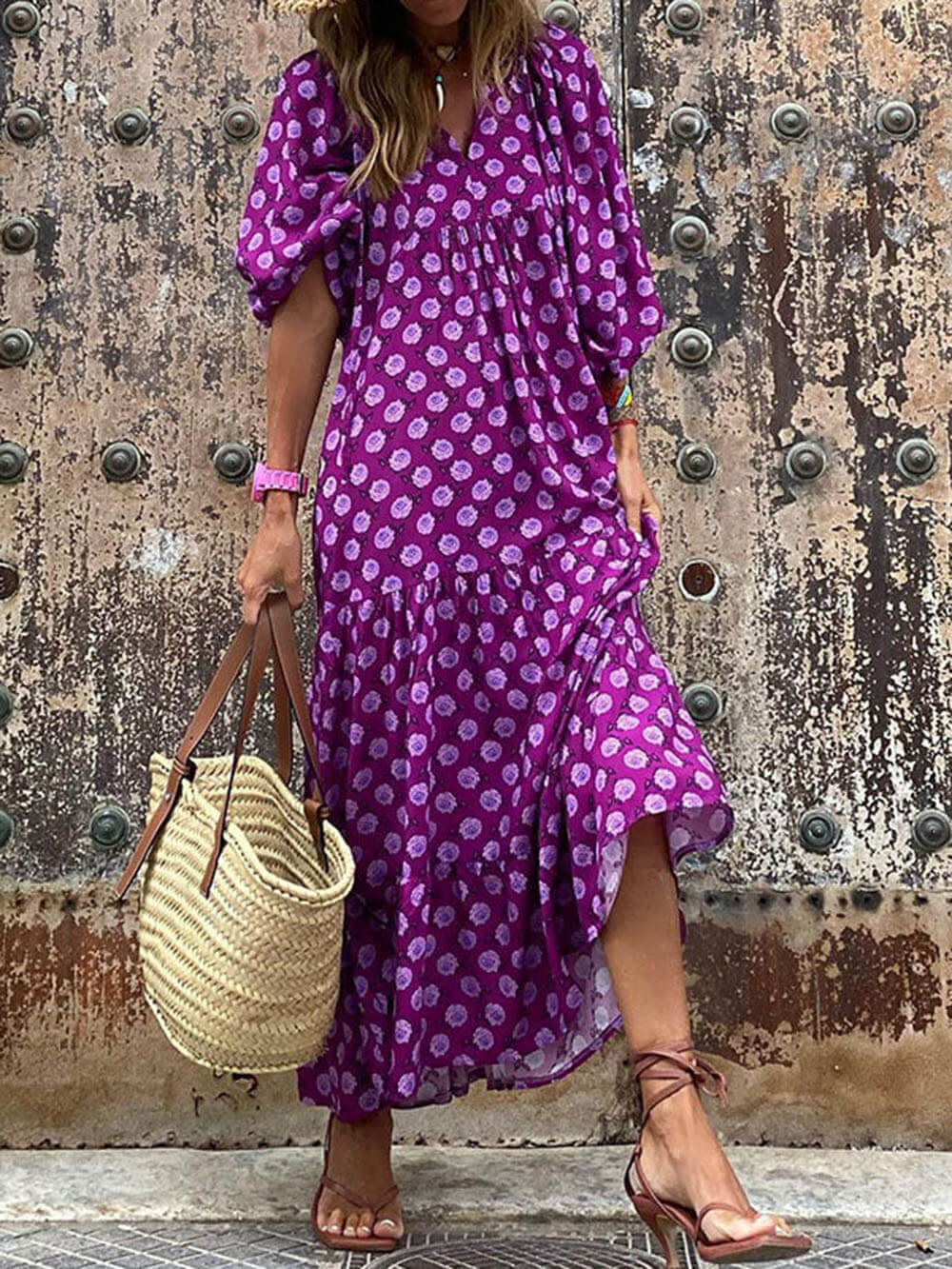 Bohemian Maxi Jurk met Print