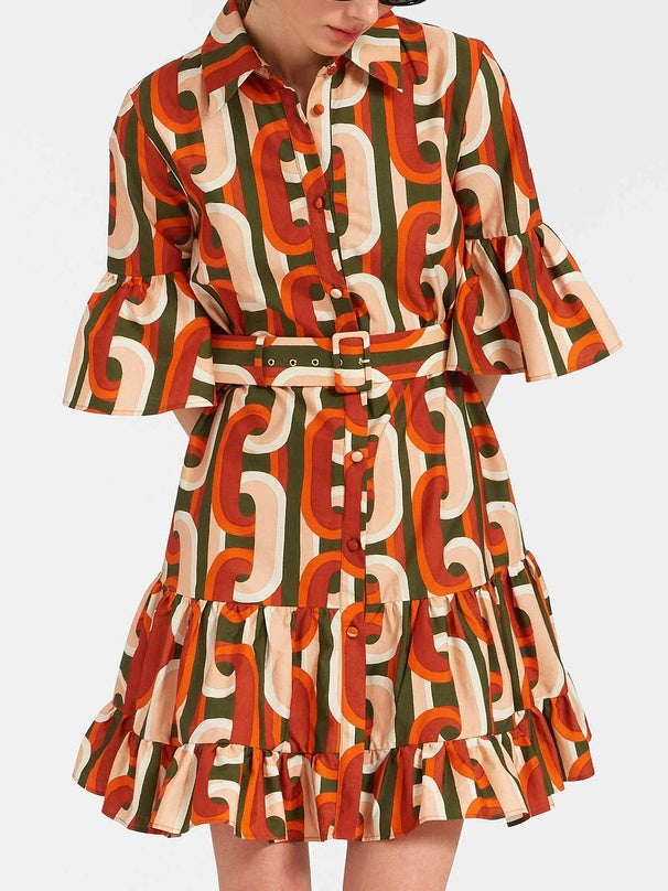 Elegante ondeugende minijurk met verlaagde taille
